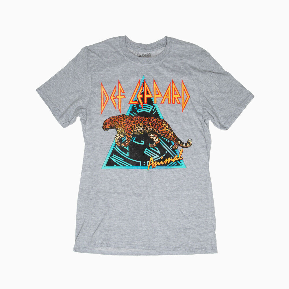 Def Leppard Animal T-Shirt Heather Gray Size S 4171